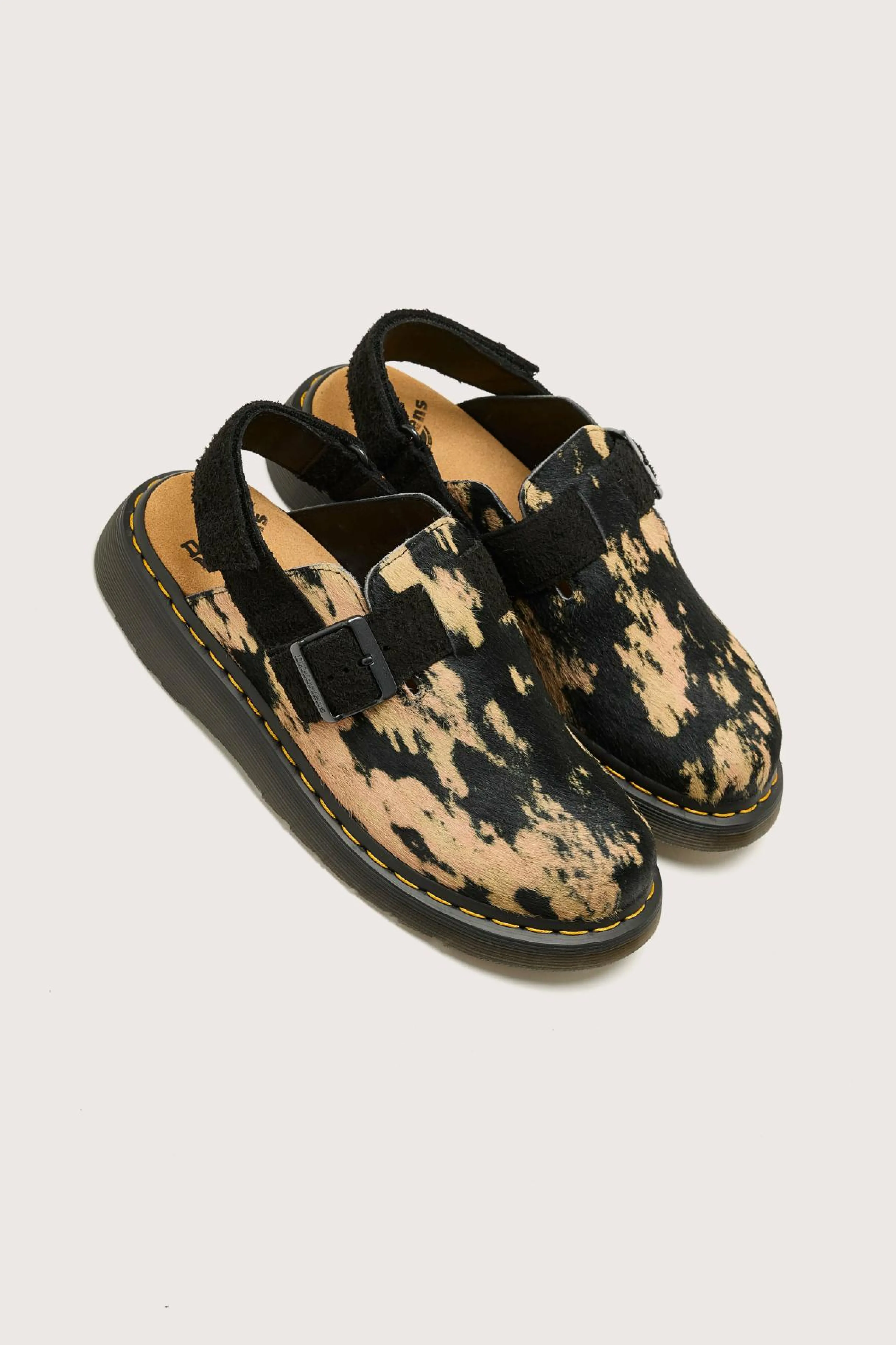 DR. MARTENS Jorge Ii Contrast Hair-On Mules For Women-Dr martens Best Sale